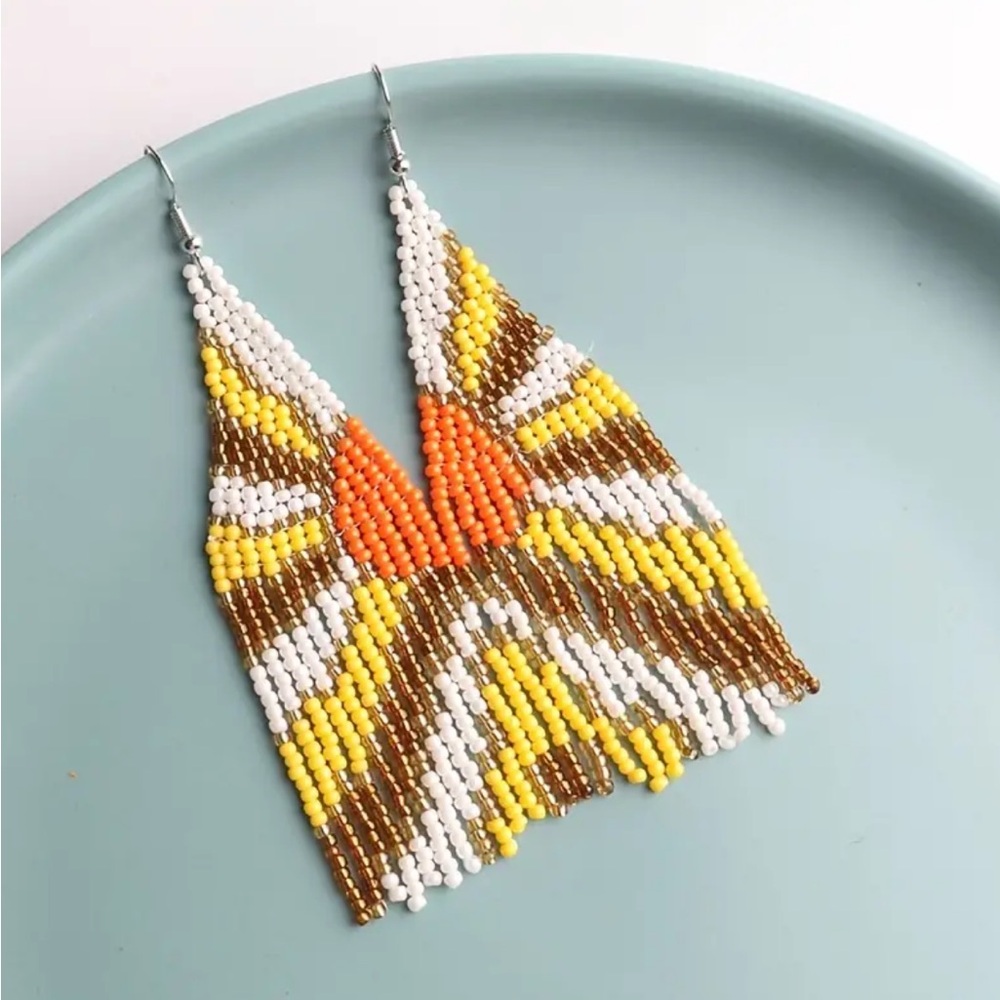 Boho Beaded Tassel Earrings